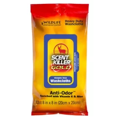 Wildlife Research Center Scent Killer Gold Field Heavy Duty Washcloths 12ct 8″x8″ Anti-Odor 1296
